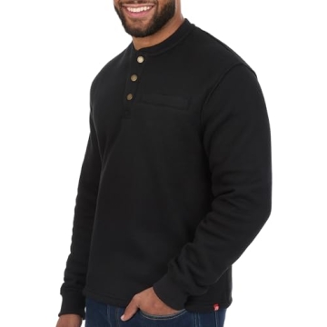 Sherpa Lined Waffle Henley for Men - Ultimate Warmth