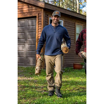 Sherpa Lined Waffle Henley for Men - Ultimate Warmth