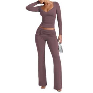 HESUUIO Women's Stylish Lounge 2 Piece Tracksuit Set