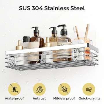 Orimade Shower Caddy - Rustproof Organizer with Hooks