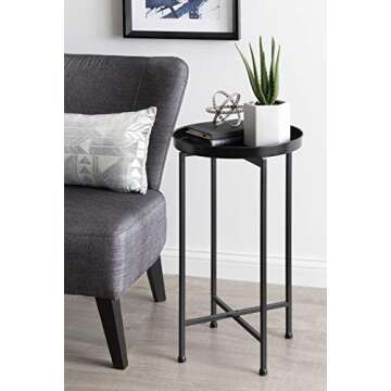 Elegant Kate and Laurel Celia Round Accent Table - Black