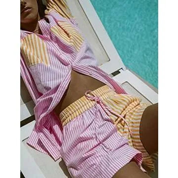 Comfortable Women’s 2-Piece Loungewear Set in Yellow Pink