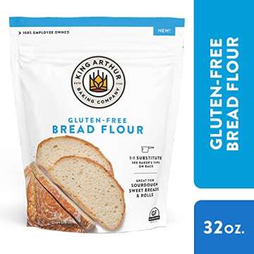 King Arthur Gluten Free Bread Flour: 1:1 Replacement for Yeasted Recipes - 2 lbs of Premium GF Flour...