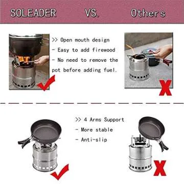Compact Gasifier Camping Stove for Outdoor Cooking