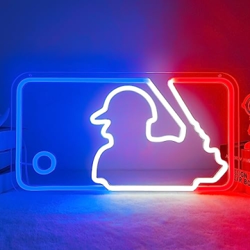 JianJung Baseball Neon Signs with Dimmable LED for Home Decor and Gifts