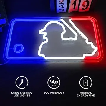 JianJung Neon Baseball Sign for Room with Dimmable LED Lights