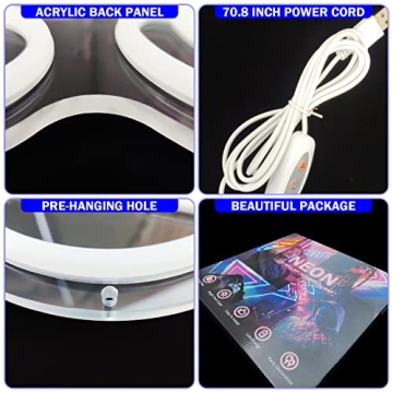 JianJung Neon Baseball Sign for Room with Dimmable LED Lights