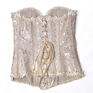 Frawirshau Beige Lace Up Corset Bustier XS