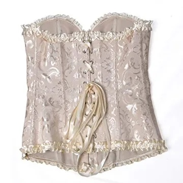 Frawirshau Beige Lace Up Corset Bustier XS