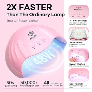 MODELONES Gel Nail Kit with 48W LED Light for Home Manicure