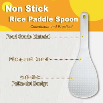 Vonty 2pcs Plastic Rice Paddle Spoon 7.5 Inch, White