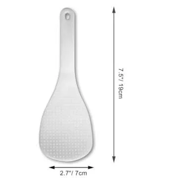 Vonty 2pcs Plastic Rice Paddle Spoon 7.5 Inch, White
