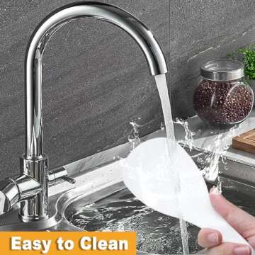 Vonty 2pcs Plastic Rice Paddle Spoon 7.5 Inch, White