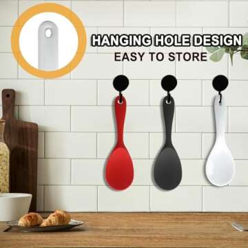 Vonty 2pcs Plastic Rice Paddle Spoon 7.5 Inch, White