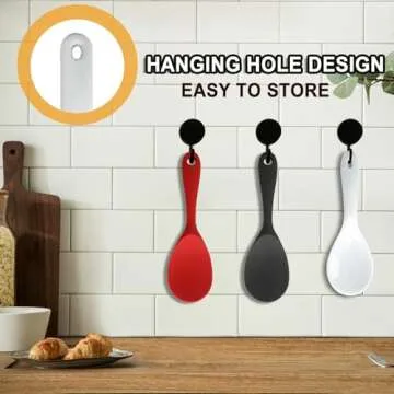 Vonty 2pcs Plastic Rice Paddle Spoon 7.5 Inch, White