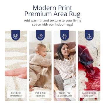 Abani Nuevo Collection Area Rug - Stylish & Durable