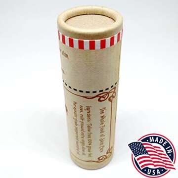 Vintage Tradition Moisturizing Beef Tallow Lip Balm – Tube Lip Moisturizer with Peppermint Essenti...