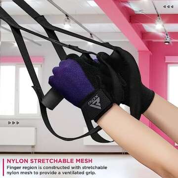 RDX Weight Lifting Gloves Gym Workout, Full Finger Touch Screen, Breathable Anti Slip Padded Palm Protection, Fitness Strength Training Powerlifting HIIT WOD Exercise, Men Women Home Gym Cycling