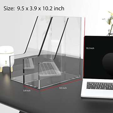TONICE 2 Slot Clear Acrylic Office Magazine Holder File Holder Office File Organizer and Small Bookshelf for Kids