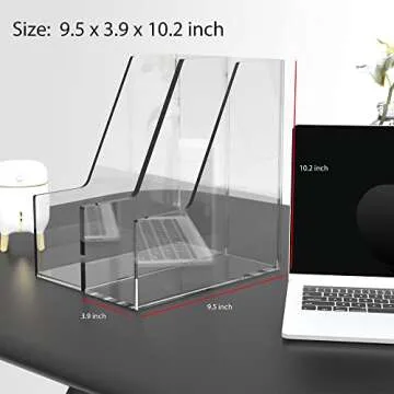 TONICE 2 Slot Clear Acrylic Office Magazine Holder File Holder Office File Organizer and Small Bookshelf for Kids