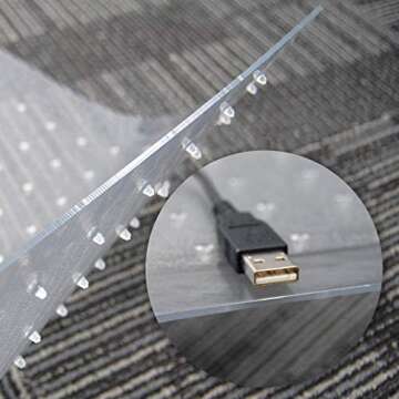 Sillamate Plastic Office Chair Mat for Carpeted Floors, Heavy Duty Floor Mat,Eco-Friendly Series Studded Carpet Desk Chair Mats-36'' x 48'' (36 inches X 48 inches x 4 pc)