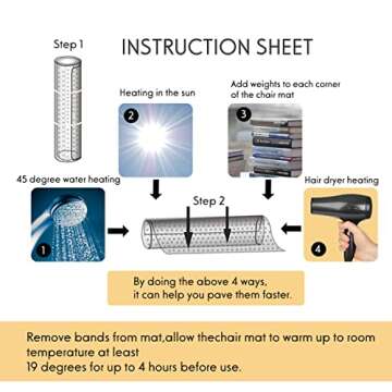 Sillamate Plastic Office Chair Mat for Carpeted Floors, Heavy Duty Floor Mat,Eco-Friendly Series Studded Carpet Desk Chair Mats-36'' x 48'' (36 inches X 48 inches x 4 pc)
