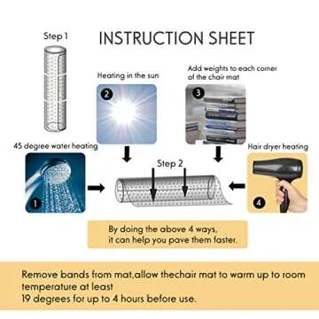 Sillamate Plastic Office Chair Mat for Carpeted Floors, Heavy Duty Floor Mat,Eco-Friendly Series Studded Carpet Desk Chair Mats-36'' x 48'' (36 inches X 48 inches x 4 pc)