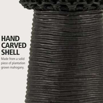 Meinl Percussion Djembe Hand Drum Circle Instrument, Carved Mahogany Headliner Series — NOT Made in China — African Mali Weave Ropes, 2-Year Warranty, Black River, Small (HDJ3-S)