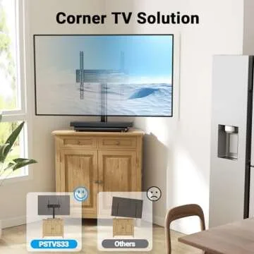 PERLESMITH Universal Swivel TV Stand for 24-60 inch TVs up to 99 lbs, 8 Height Adjustable Table Top TV Stand, TV Base Stand with Tempered Glass Base, Max VESA 400x400mm, PSTVS33