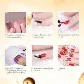 Azurebeauty Gel Base Top Coat Set for DIY Nail Art