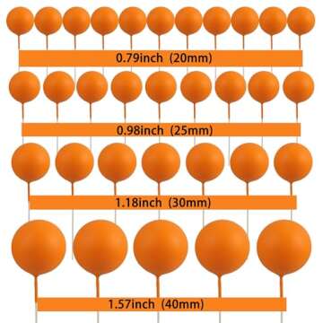 Gyufise 30Pcs Balls Cake Toppers Ball Cake Picks Foam Ball Shaped Cupcake Toppers Mini Balloons Baby...