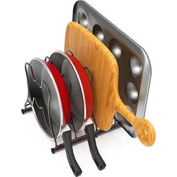 Simple Houseware Pot and Pan Organizer Holder Rack - Bronze