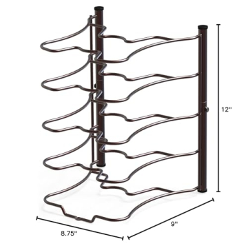Simple Houseware Pot and Pan Organizer Holder Rack - Bronze