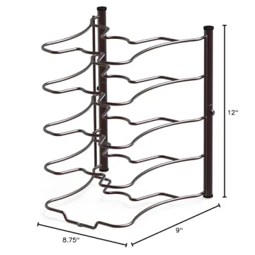 Simple Houseware Pot and Pan Organizer Holder Rack - Bronze