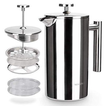 Secura French Press Coffee Maker - 34oz Stainless Steel