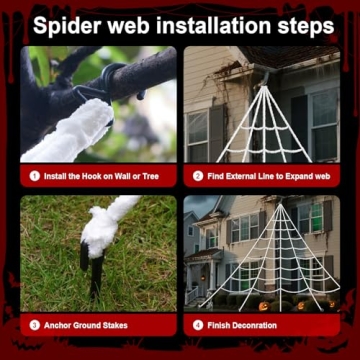Land Guard 240'' Big Spider Halloween Decor for Party