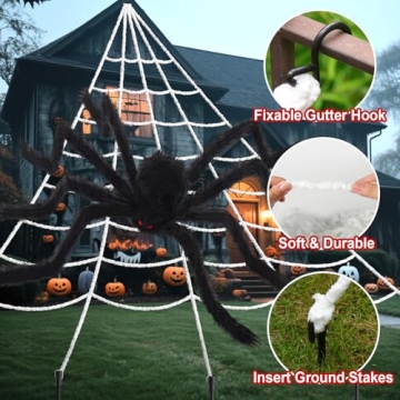 Land Guard 240'' Big Spider Halloween Decor for Party