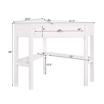 Elegant Giantex Corner Desk with Drawer and Storage Shelf