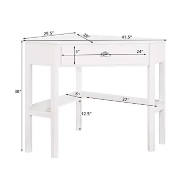 Elegant Giantex Corner Desk with Drawer and Storage Shelf