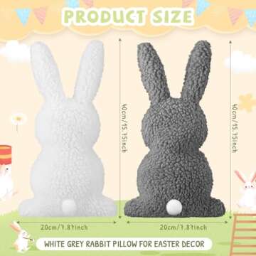 Seeloowy 2 Pieces Bunny Throw Pillow for Easter Decor