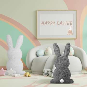 Seeloowy 2 Pieces Bunny Throw Pillow for Easter Decor