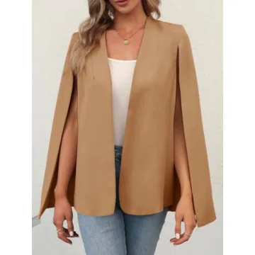 Stylish GAMISOTE Women’s Casual Blazer Cape for Elegance