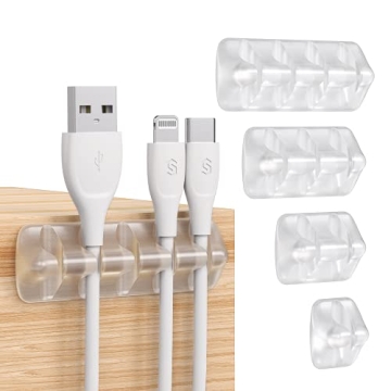 Syncwire Clear Cable Clips - Cord Holders - Self Adhesive Cable Management Organizer - Home, Office,...