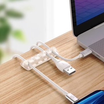 Syncwire Clear Cable Clips for Seamless Cord Organization
