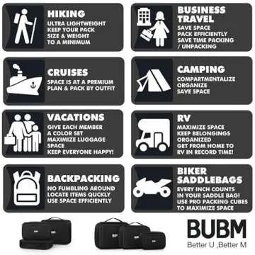 BUBM Cable Organizer Bag - 3pcs Travel Organizer Set