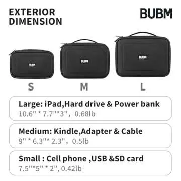 BUBM Cable Organizer Bag - 3pcs Travel Organizer Set