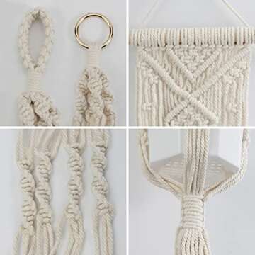 Stylish EHWINE Macrame Plant Hanger Set for Indoor and Outdoor