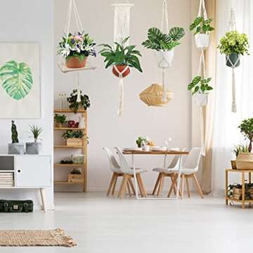 Stylish EHWINE Macrame Plant Hanger Set for Indoor and Outdoor