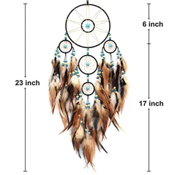 Large Black Turquoise Dream Catchers for Bedroom