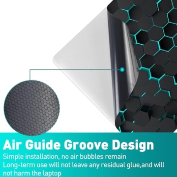 NXZGO 12.1-15.6 Inch Laptop Skin Decal, Universal Reusable Vinyl Laptop Cover Sticker, Waterproof Art Decal Protector in Black Honeycomb